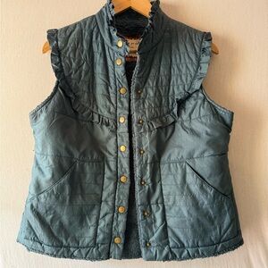 Free People Quilted Vest with Gold Accents